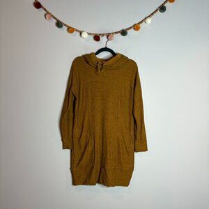 Toad & Co goldenrod mustard cowl neck hooded dress